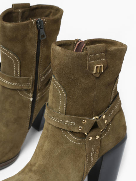 Heeled Santiago Boots In Leather Mjus Green accessoires T76202 other view 2