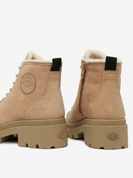 Boots Pallabase Nbk In Leather Palladium Beige accessoires 98867223 other view 3
