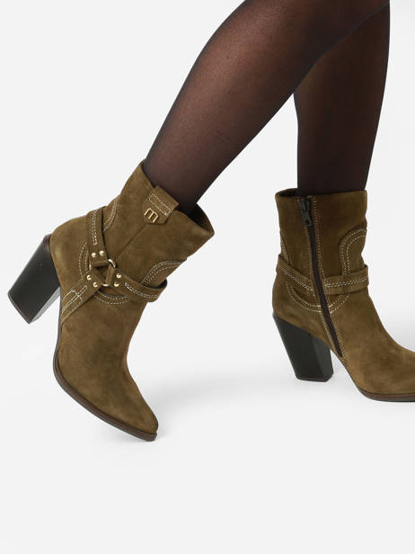 Heeled Santiago Boots In Leather Mjus Green accessoires T76202 other view 3