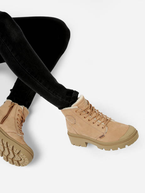 Boots Pallabase Nbk In Leather Palladium Beige accessoires 98867223 other view 2