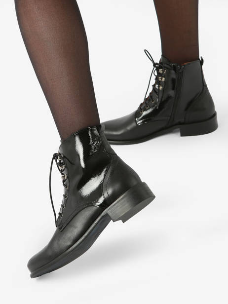 Boots In Leather Rock and rose Black accessoires CV5404 other view 2