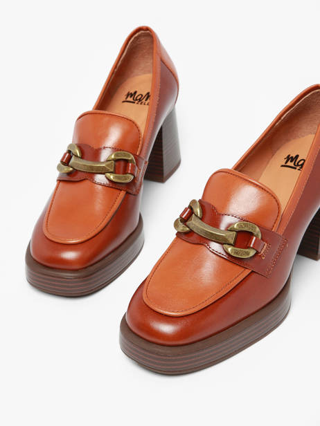 Heeled Moccasins Limon In Leather Mam'zelle Brown accessoires CSIXV21 other view 1