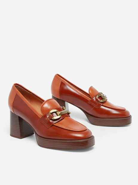 Heeled Moccasins Limon In Leather Mam'zelle Brown accessoires CSIXV21 other view 2