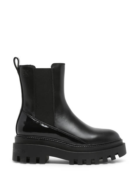 Boots In Leather Calvin klein jeans Black accessoires 12860GT