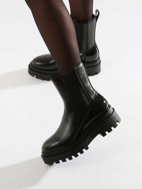 Boots In Leather Calvin klein jeans Black accessoires 12860GT other view 2