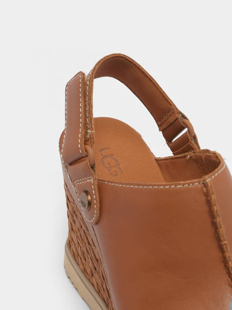 Wedge Sandals In Leather Ugg Brown accessoires 1152668 other view 1