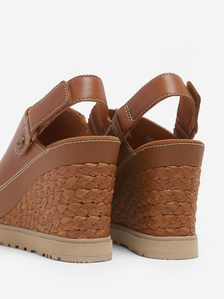 Wedge Sandals In Leather Ugg Brown accessoires 1152668 other view 4