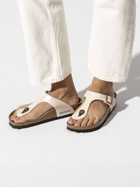 Mules Gizeh Birkenstock Blanc accessoires 943873 vue secondaire 2