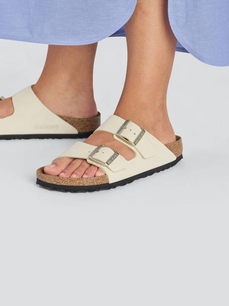 Mules Arizona Big Buckle En Cuir Birkenstock Beige accessoires 1026585 vue secondaire 2