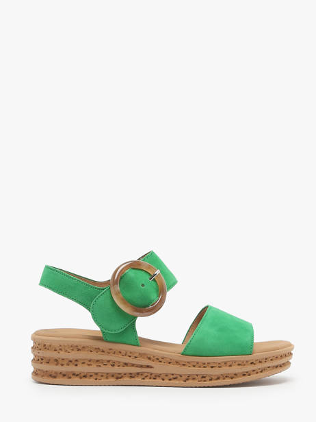 Platform Sandals In Leather Gabor Green accessoires 31