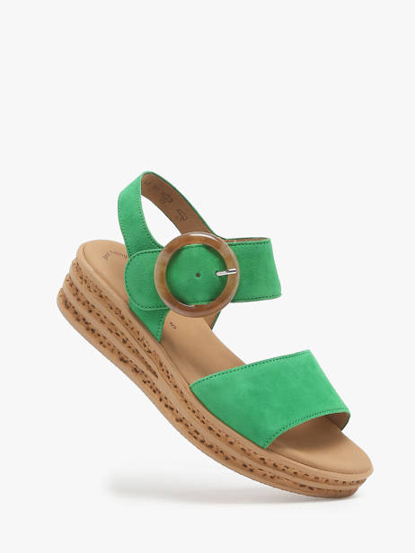 Platform Sandals In Leather Gabor Green accessoires 31 other view 1