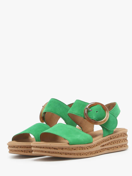 Platform Sandals In Leather Gabor Green accessoires 31 other view 4