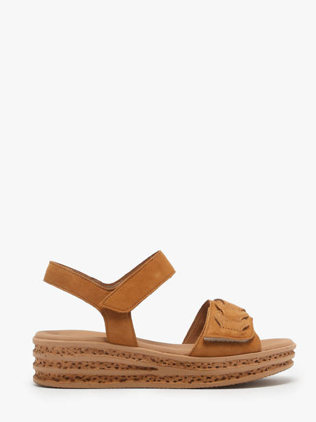 Platform Sandals In Leather Gabor Brown accessoires 14