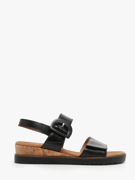 Sandals In Leather Gabor Black accessoires 57