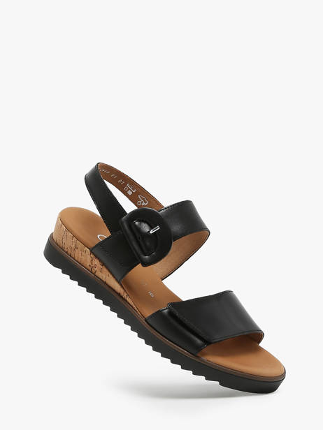 Sandals In Leather Gabor Black accessoires 57 other view 1
