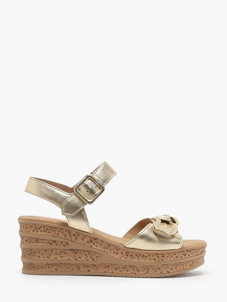 Platform Sandals In Leather Gabor Gold accessoires 63