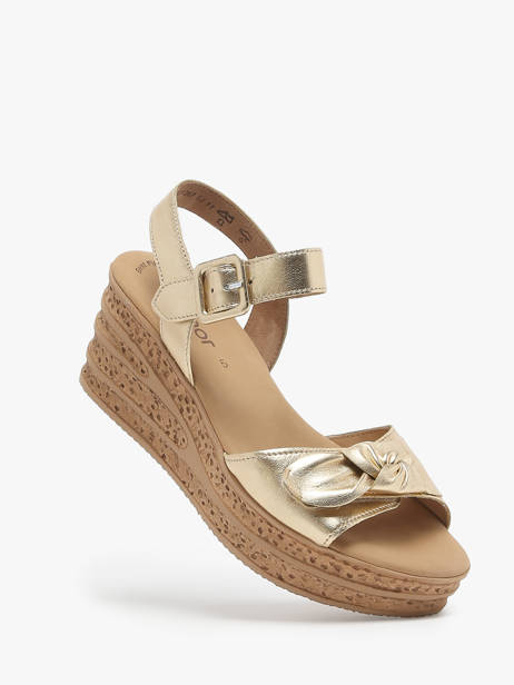 Platform Sandals In Leather Gabor Gold accessoires 63 other view 1