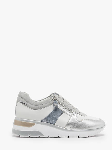 Wedge Sneakers In Leather Mephisto Silver accessoires P5144718