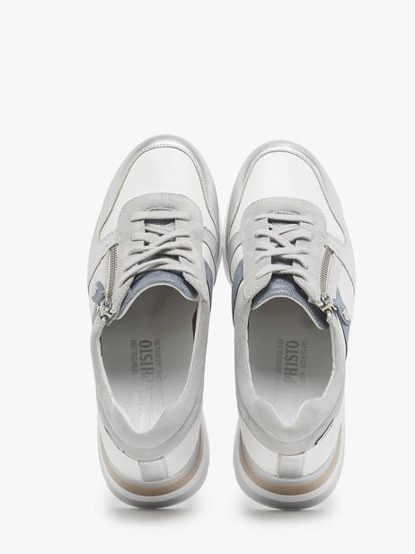 Wedge Sneakers In Leather Mephisto Silver accessoires P5144718 other view 2