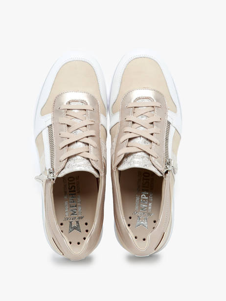 Wedge Sneakers In Leather Mephisto White accessoires P5144719 other view 3
