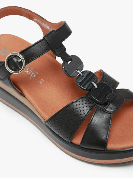 Wedge Sandals In Leather Mephisto Black accessoires P5144702 other view 1