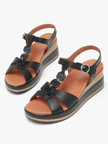 Wedge Sandals In Leather Mephisto Black accessoires P5144702 other view 3