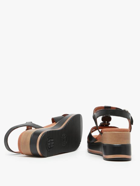 Wedge Sandals In Leather Mephisto Black accessoires P5144702 other view 5