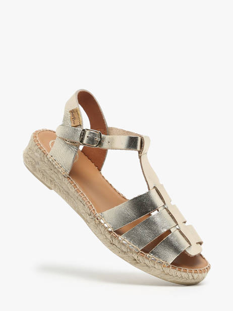Sandals In Leather Toni pons Gold accessoires EMMA other view 1
