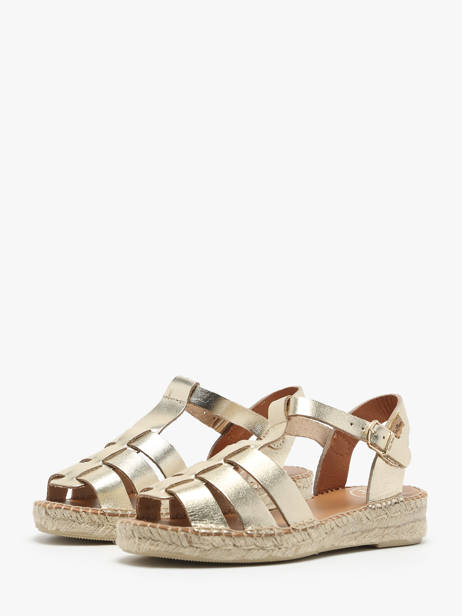 Sandals In Leather Toni pons Gold accessoires EMMA other view 4