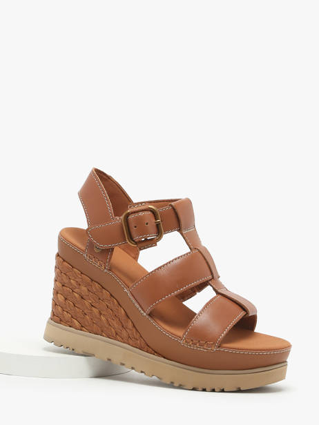 Wedge Sandals In Leather Ugg Brown accessoires 1152667 other view 1