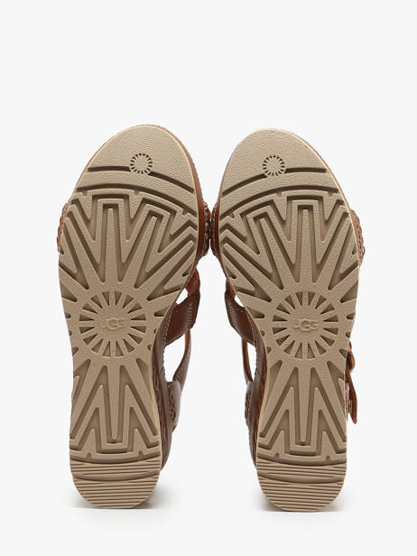 Wedge Sandals In Leather Ugg Brown accessoires 1152667 other view 4