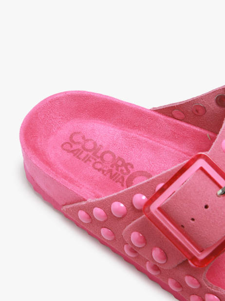 Slippers In Leather Colors of california Pink accessoires HCBIO405 other view 1