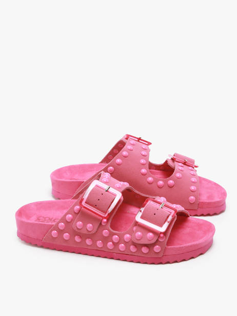 Slippers In Leather Colors of california Pink accessoires HCBIO405 other view 2