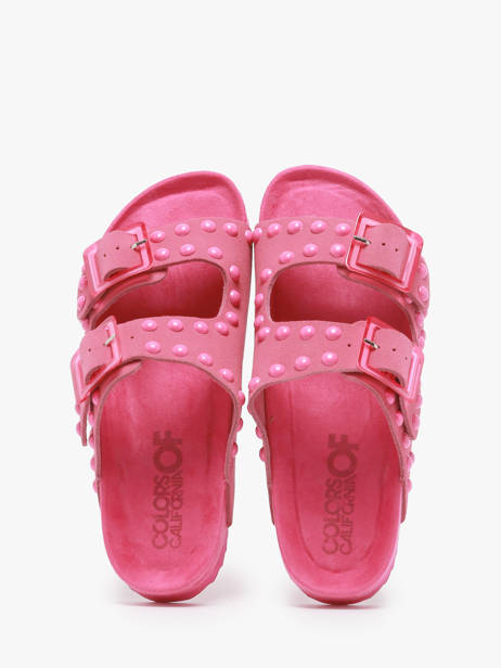 Slippers In Leather Colors of california Pink accessoires HCBIO405 other view 3