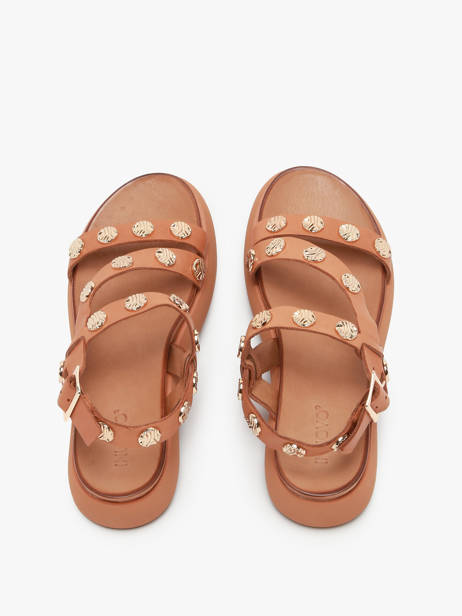Sandals In Leather Inuovo Brown accessoires A96019 other view 3