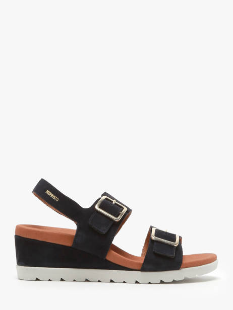 Velcro Sandals In Leather Mephisto Blue accessoires P5145186