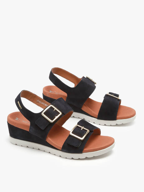Velcro Sandals In Leather Mephisto Blue accessoires P5145186 other view 3
