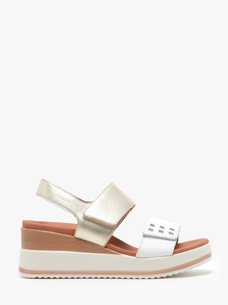 Sandales Velcro En Cuir Mephisto Blanc accessoires P5145367