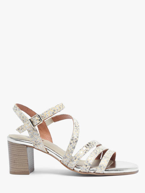 Heeled Sandals In Leather Rock and rose Beige accessoires 1235TP
