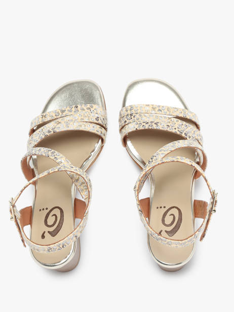 Heeled Sandals In Leather Rock and rose Beige accessoires 1235TP other view 4