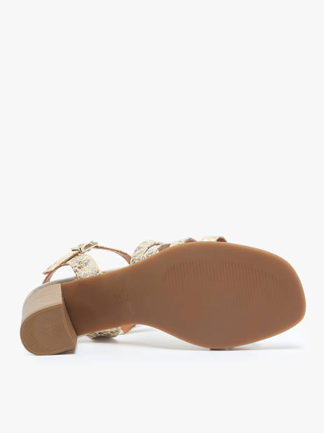 Heeled Sandals In Leather Rock and rose Beige accessoires 1235TP other view 5