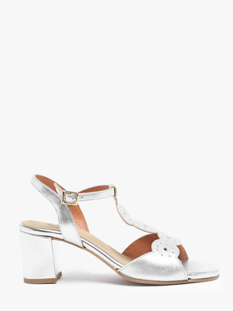 Heeled Sandals In Leather Rock and rose Silver accessoires 1234TF