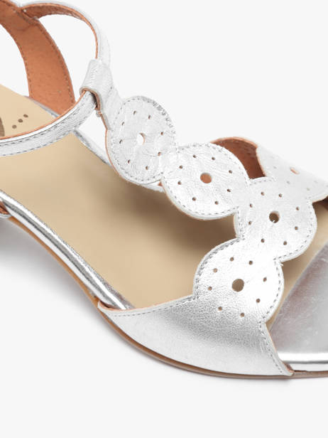 Heeled Sandals In Leather Rock and rose Silver accessoires 1234TF other view 1