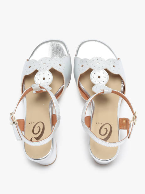 Heeled Sandals In Leather Rock and rose Silver accessoires 1234TF other view 4