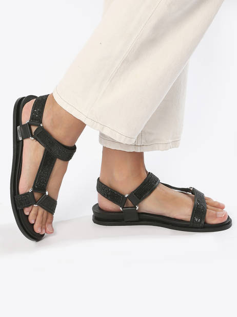 Sandals In Leather Les tropeziennes Black accessoires CASPY other view 2