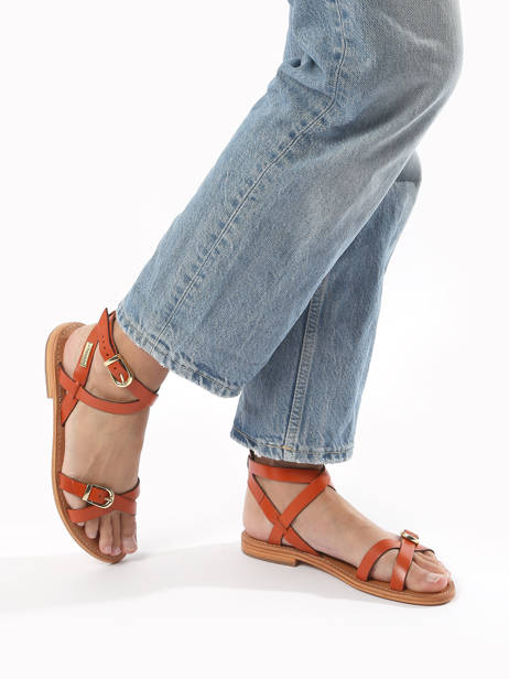 Leather Hepana Sandals Les tropeziennes Red accessoires HEPANA other view 2