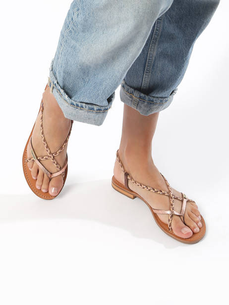 Nu-pieds En Cuir Les tropeziennes Marron accessoires MONASTRE vue secondaire 2