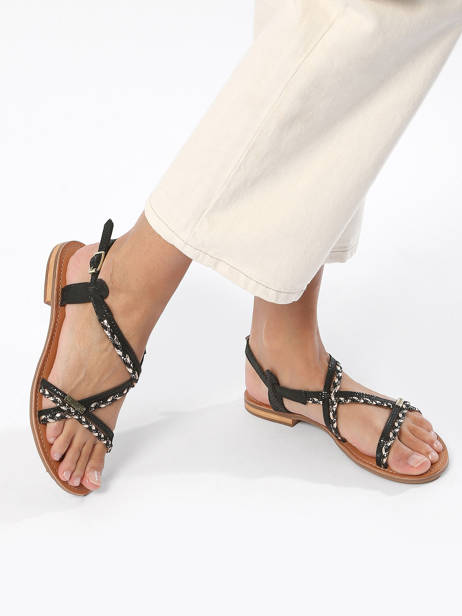 Nu-pieds En Cuir Les tropeziennes Noir accessoires HOMONGO vue secondaire 2