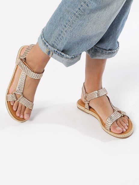 Sandals Hipsto In Leather Les tropeziennes Gold accessoires HIPSTO other view 2