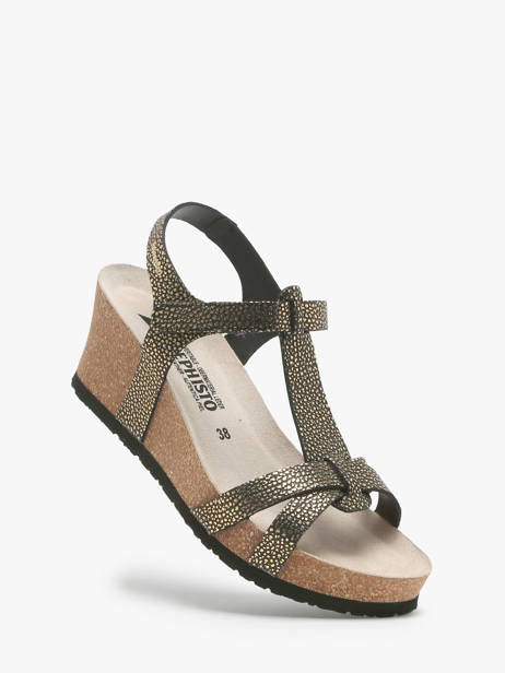 Wedge Sandals In Leather Mephisto Gold accessoires P5141928 other view 1
